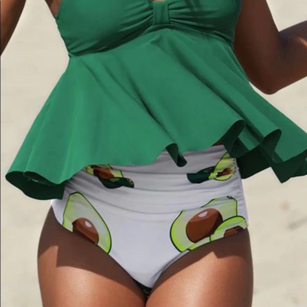 Cupshe swimsuit green with avocado